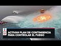 Explosión e incendio en ducto marino de Pemex en el Golfo de México