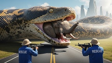 Heroic Rescue Team Saves Autism Elephant from Deadly Giant Python🐘🐍