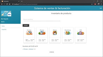 Sistema de facturación en PHP MVC Interfaz registros de productos