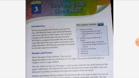 Class-6 Chapter-3 Exploring MS Word 2007(Part-2)Adding Date/Time in Header&Footer