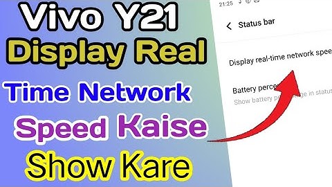How To Show Display Real Time Network Speed In Vivo Y21 || Internet Speed Setting In Vivo Y21