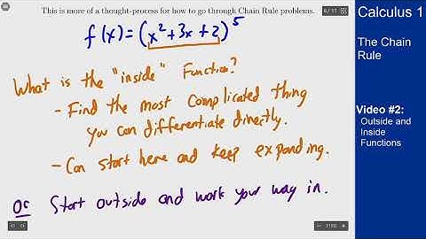 The Chain Rule - Video 2 - Outside and Inside Functions