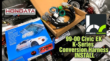 K20 AWD CIVIC BUILD HYBRIDRACING CONVERSION HARNESS INSTALL  99-00 CIVIC EK (DIY)