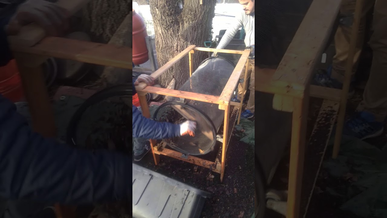 Sunnyside composting sifter in action