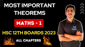 Most Important Theorems of Maths-1 | HSC 12th Board Exam 2023 | Maharashtra Board HSC | Aniket Mane