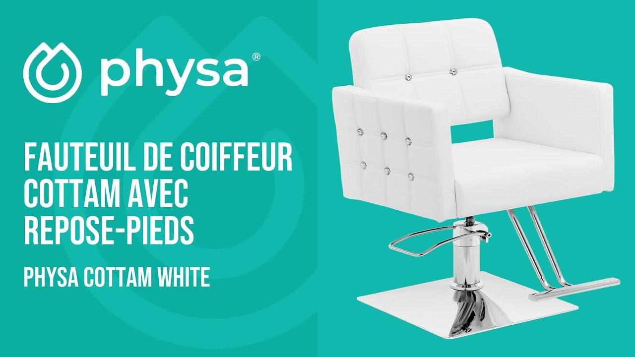 Fauteuil de coiffeur Cottam avec repose-pieds Physa COTTAM WHITE