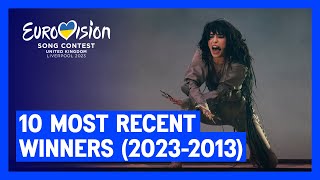 The 10 Most Recent Winners Of The Eurovision Song Contest 2013 - 2023