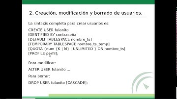 Usuarios, privilegios y roles en ORACLE