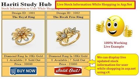 Live stock details to User while shopping in Website Asp.Net C# | Hindi | Free Online Learning Code