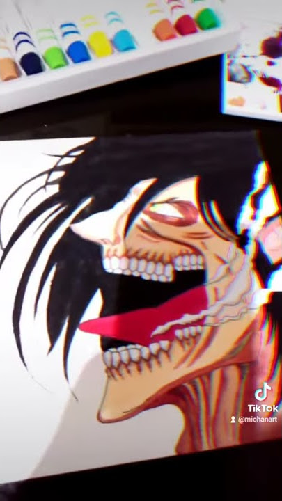Titan Eren || Tutorial menggambar Titan || Tik tok
