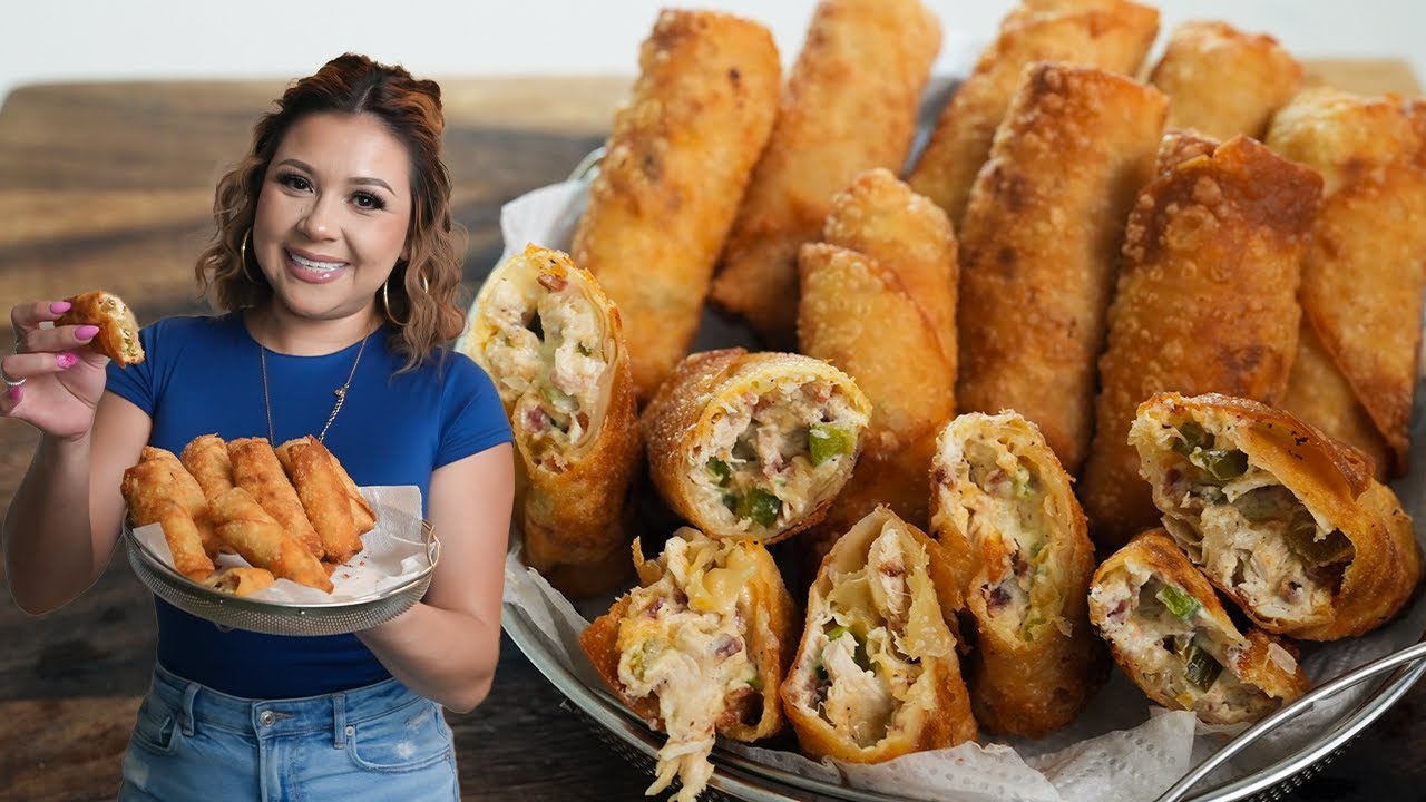 Quick CHICKEN JALAPEÑO POPPER EGG ROLLS Anyone Can Make!