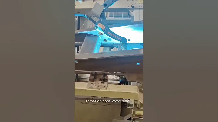 Inverted #Yaskawa #robot welding workpiece equipped with our single axis head and tail positioner