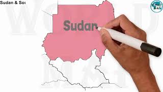 Sudan Simple Map with Capital and Neighbour Countries
