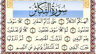 سورة التكاثر مكتوبة بصوت عبد الرشيد صوفي Surah Al Takathor برواية شعبة عن عاصم