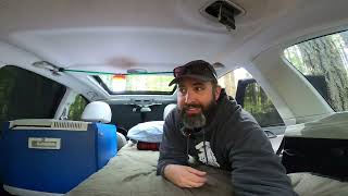Simple Car Camping Setup in a Subaru Forester