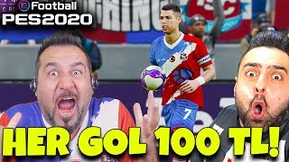 HER GOL 100 TL! BOL GOLLÜ EFSANE KAPIŞMA! | PES 2020 ÜMİDİ VS SESEGEL #evdekal