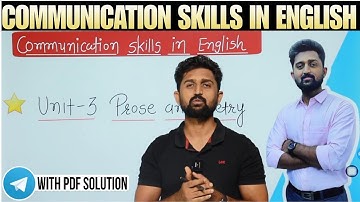 UNIT 3 PROSE AND POETRY |  COMMUNICATION SKILLS IN ENGLISH (4300002) | GTU DIPLOMA SEMESTER 1