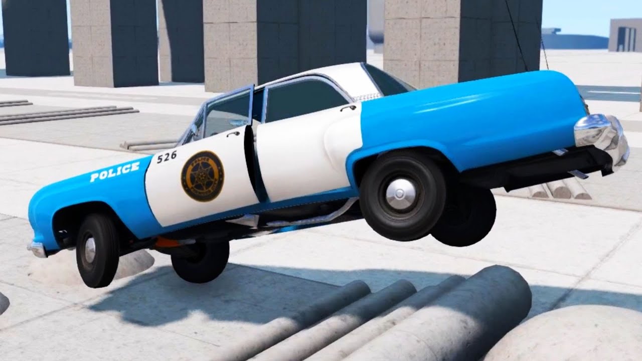 BeamNG Drive - Bluebuck Police Car Suspension Test on the Gridmap V2
