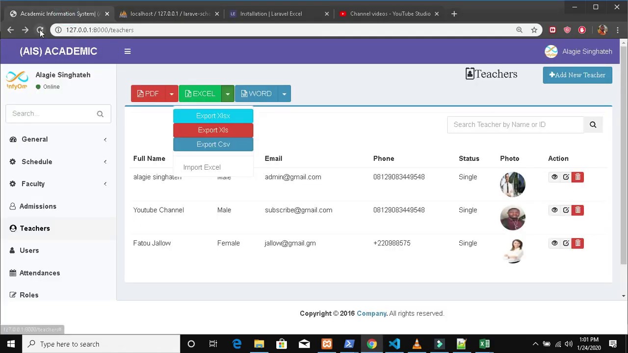 Laravel Student Information System Part 49 (Laravel Excel Integration