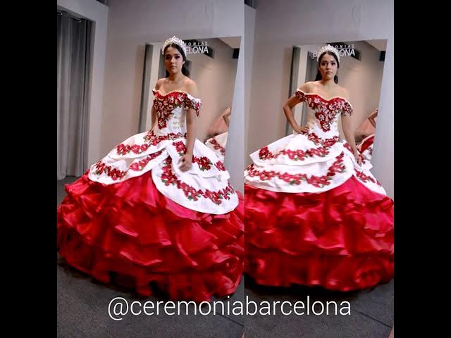 Vestido de 15 años charro ❤️ Rojo con blanco ❤️ -