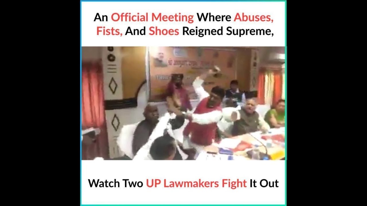 Abuse, Fists and Shoes rain in UP lawmakers meet