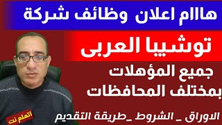 وظائف شركة توشيبا العربي | وظائف جديدة | وظائف شاغرة | وظائف اليوم