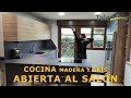 Cocina  MADERA Y GRIS - abierta al salon