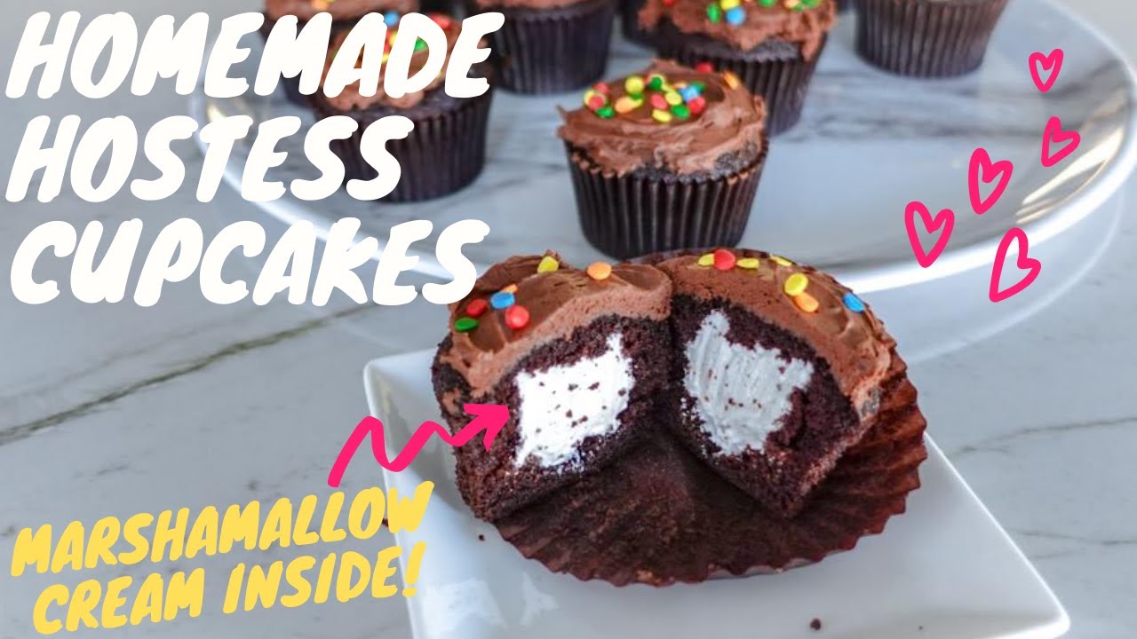 Chocolate Cupcakes with Marshmallow Filling