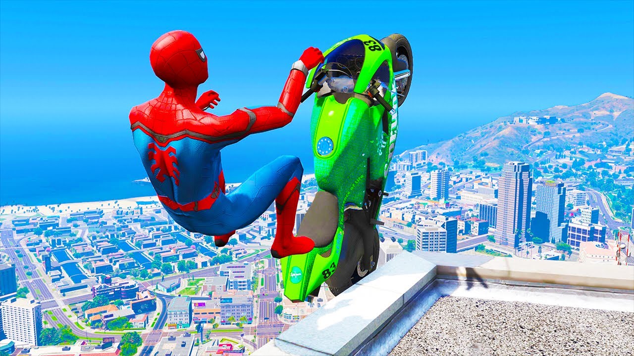 GTA 5 Spiderman Epic Jumps #18 ( Spider-Man Stunts & Fails )
