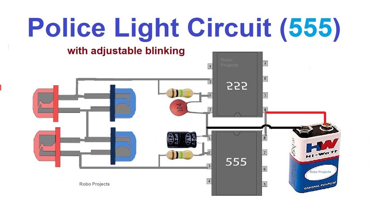 LED Police Lights circuit | Warning Strobe Light - YouTube