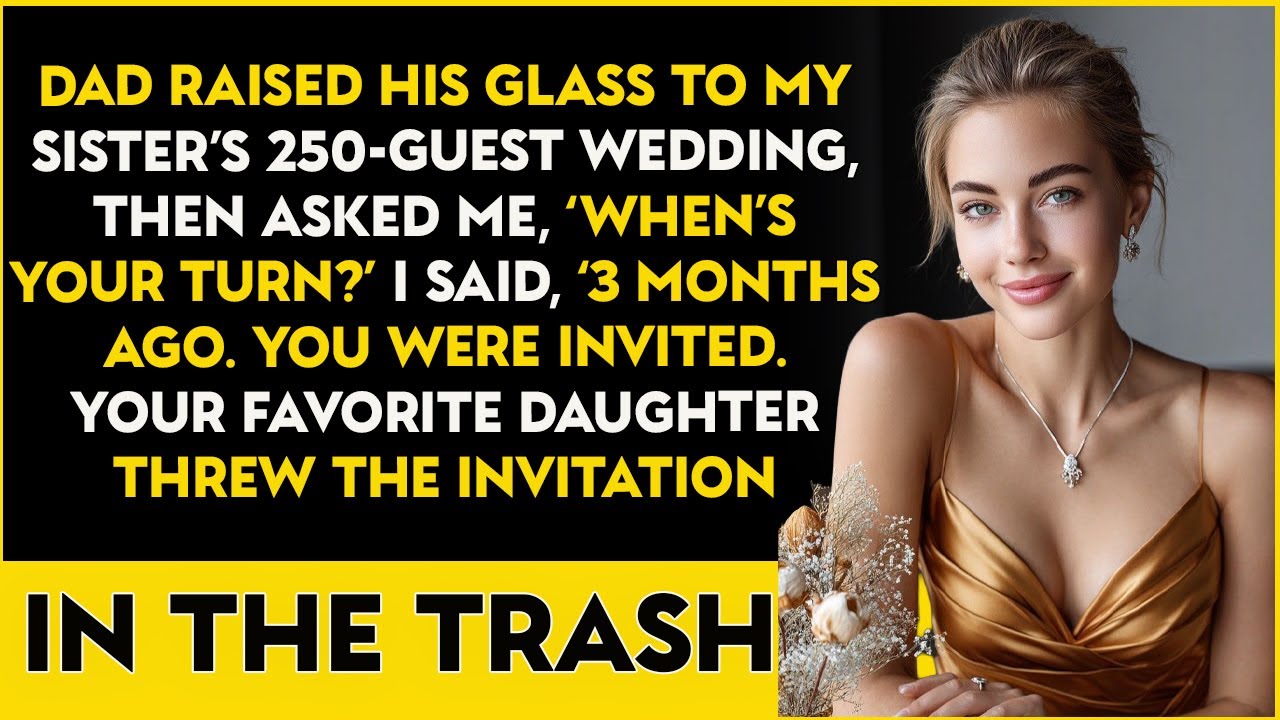 Dad said, “Your sister’s wedding will be perfect. When’s your turn?” I replied “It already happened”