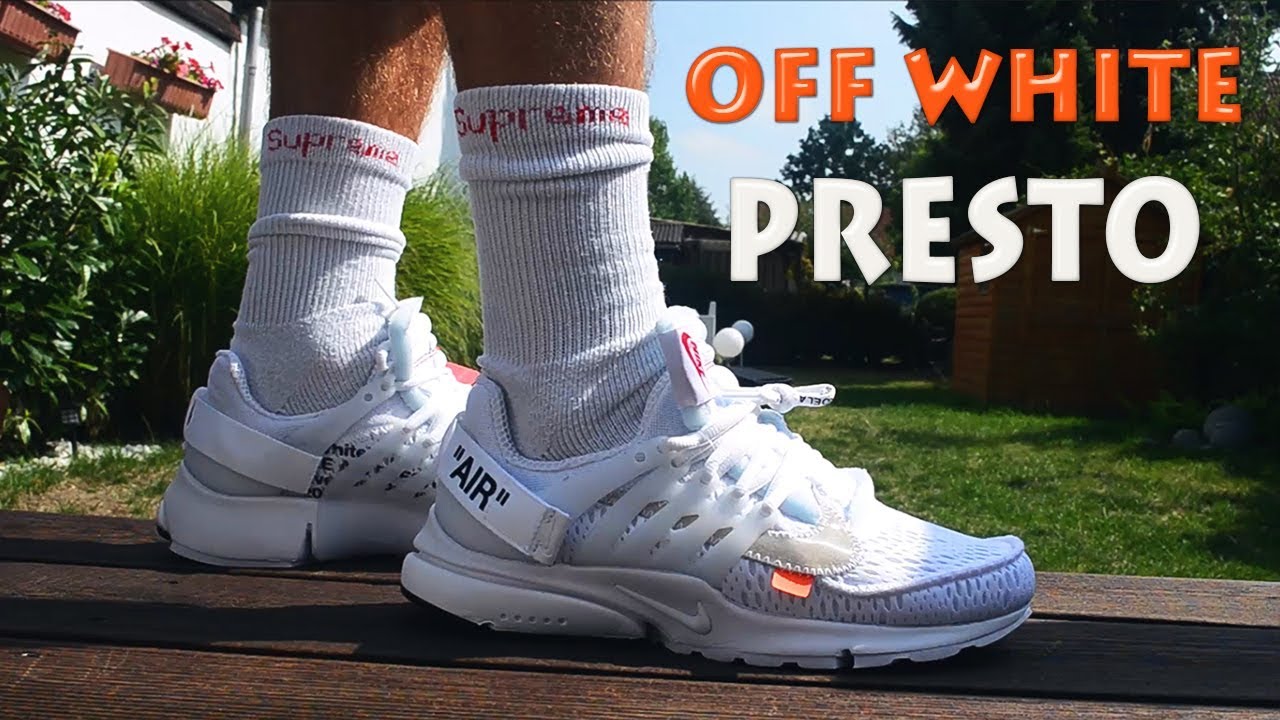 off white presto white on feet
