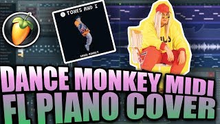 Video thumbnail of "(MIDI + FLP) Tones And I - Dance Monkey (FL Studio Tutorial / Piano Cover)"