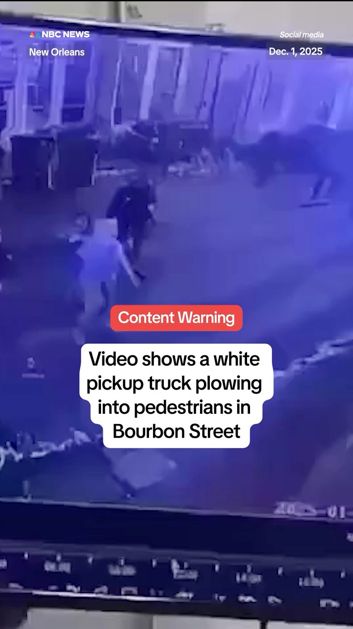 Video shows a white pickup truck plowing into pedestrians in Bourbon Street