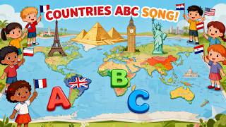 ABC Song of Countries | A to Z Countries of the World 🌍✨ by Mini Genius