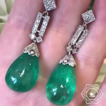 Tajan - Colombians Emeralds and Rose Cut Diamonds Earrings French Auction House