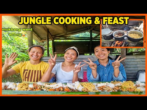 Jungle Cooking And Feast In The Wild || Crab With Bambooshoot ||Village life #mukbang #jungle