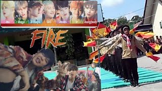 BTS 'Fire' on PENSI Sejuta Ekspresi by Pramuka MTsN Luwu X Dance Semaphore Double Stick #9