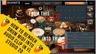 How To Render Drum Midi Into Audio Clip in FL Studio 20 [MG Tutorial]