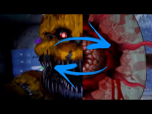 Fnaf 4 and Onaf 3 but their jumpscares are swaped class=