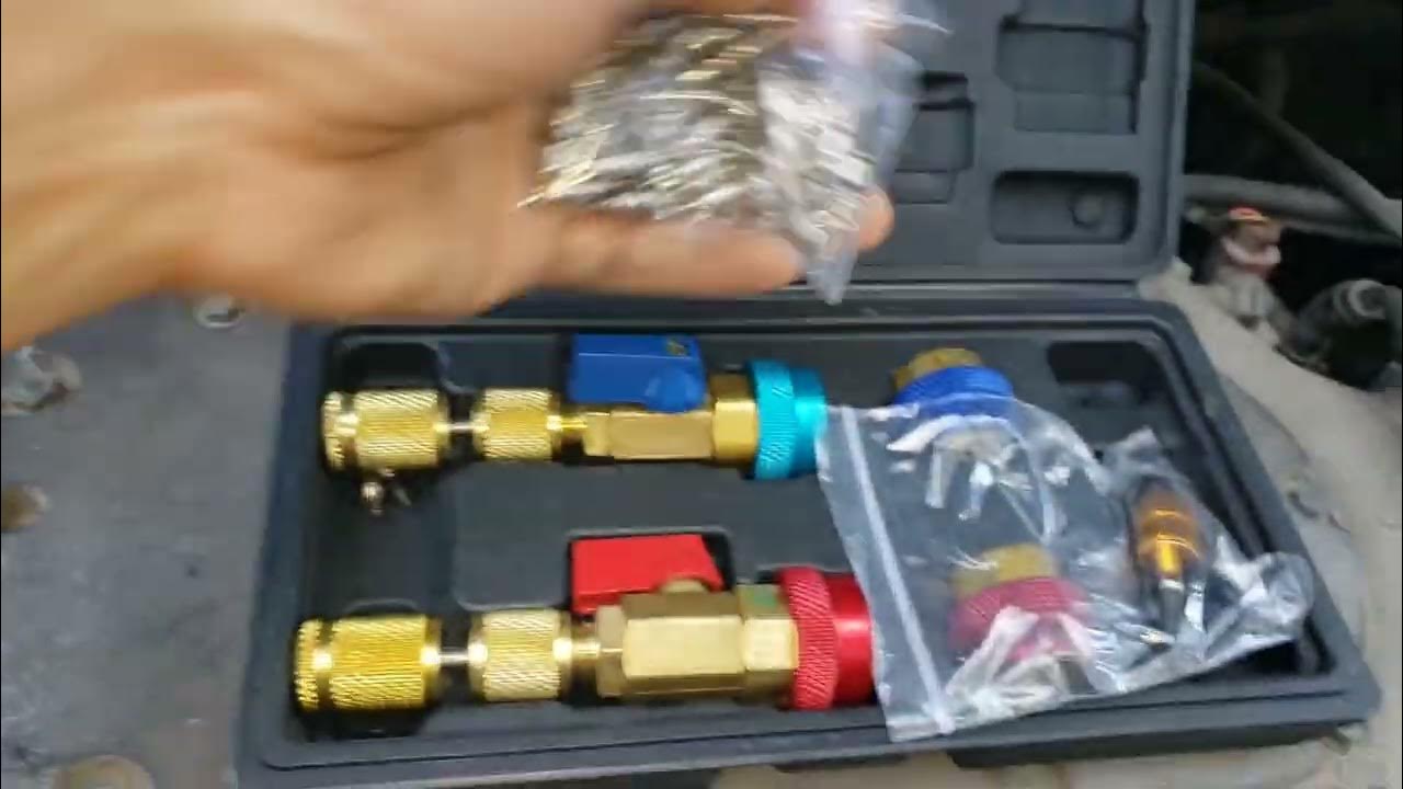 A/C Schrader valve leak and replacement tools. Honda odyssey ac leak