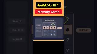 Javascript memory game | #shorts #javascript #css #html