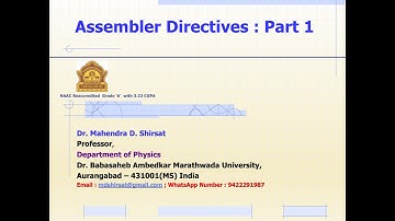 Assembler Directives : Part 1