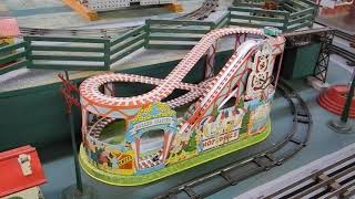 Red clockwork steam engine, MARX. Who made the Roller Coaster