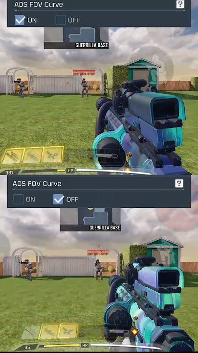 ADS FOV curve On & Off comparison.#callofduty #codmobile #toturial #callofdutymobile #codm