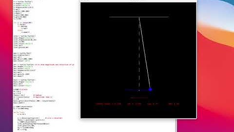 Simple pendulum with python using the turtle module (simple code and solving from ODE)