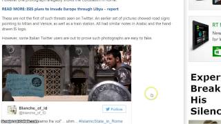 SITE, I Mean ISIS Releases Twitter Photo's (Twits) About Attacking Italy