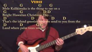 Mele Kalikimaka (Christmas) Bass Guitar Cover Lesson in G with Chords/Lyrics