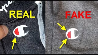 Real vs Champion sport pants. How to spot counterfeit Champion sweatpants - YouTube