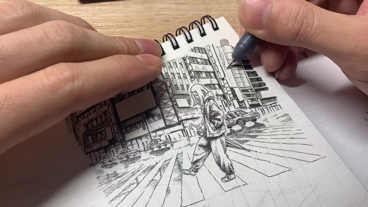 Illustration Making 4 雨上がり 水溜り 少女 ペン画 イラストメイキング Youtube